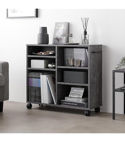 Amazon｜ラック 棚 木製 キャスター付き 幅57x奥行28x高さ60cm